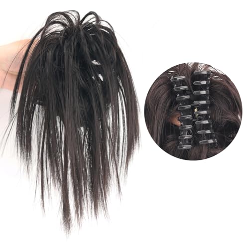 Pferdeschwanzhalter zur Verlängerung der Haare, Pferdeschwanz mit Klammer Messy Haarteile, Glatt Kurz Clip in Claw Haargummi Haarteil Ponytail Haarverlängerunge für Damen Mädchen (2#) von volumoon