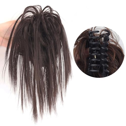 Pferdeschwanzhalter zur Verlängerung der Haare, Pferdeschwanz mit Klammer Messy Haarteile, Glatt Kurz Clip in Claw Haargummi Haarteil Ponytail Haarverlängerunge für Damen Mädchen (4#) von volumoon