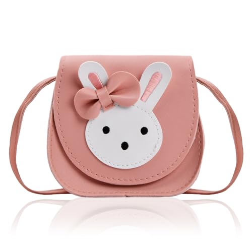 volumoon Niedlicher Kaninchen Umhängetasche, Handtasche Mädchen mit Süße Hasenohren und Schleife, PU Leder Mini Taschen, Mädchen Schultertasche, Kleine Messenger Taschen für Kinder Mädchen Frauen von volumoon