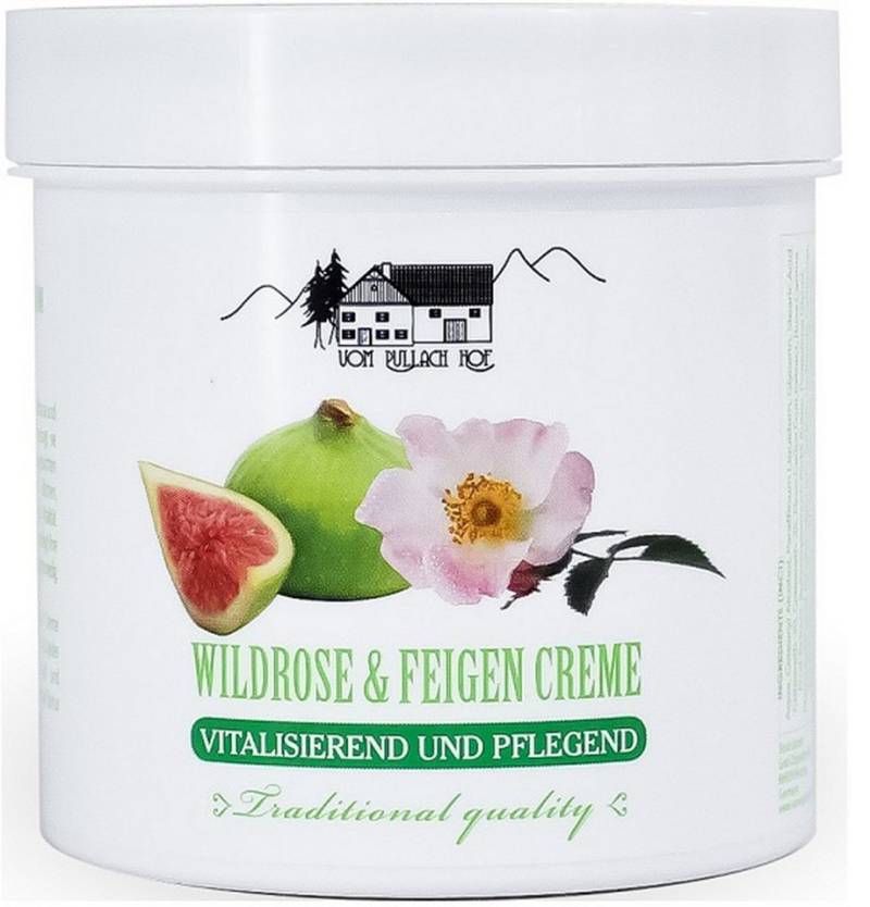 vom Pullach Hof Feuchtigkeitscreme WILDROSE & FEIGEN CREME 250ml vitalisierend Feuchtigkeitscreme 82, pflegend Hautpflege Körpercreme Gel von vom Pullach Hof