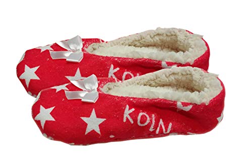 von Diverse Köln Puschen Pantoffeln Softfleece (rot/weiß) Kölsch Prinzess (37 EU, rot/weiß) von von Diverse