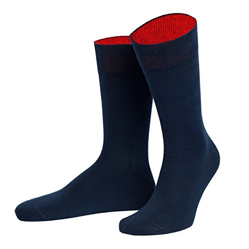 VON JUNGFELD® - 1 Paar Herren Socken aus Bio-Baumwolle - Strumpf Herrensocken Gr. 39-41 marine von VON JUNGFELD