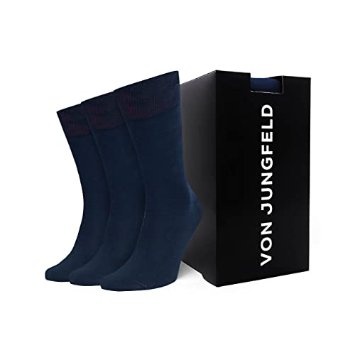 von Jungfeld® Socken Herren 43-46 / Herren Socken 43-46 für den Alltag oder als Business Socken/Als Geschenk Idee ideal als Anzugsocken Herren 43-46 / Baumwollsocken Herren 43-46 von von Jungfeld