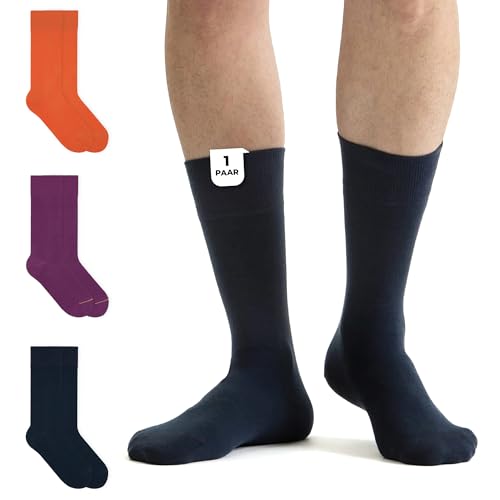 von Jungfeld - 1 Paar Herren Socken aus Bio-Baumwolle - Strumpf Herrensocken in Gr. 35-38 Midnight Blue von von Jungfeld