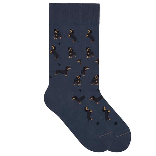 von Jungfeld - 1er Set Motiv Socken mit Dachshund Denim Icon - Bunte Socken in Gr. 35-38 von von Jungfeld