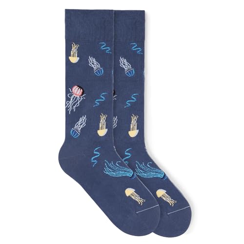 von Jungfeld - 1er Set Motiv Socken mit Jelly Fish - Sapphire Blue Icon - Bunte Socken in Gr. 43-46 von von Jungfeld