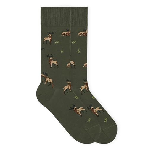 von Jungfeld - 1er Set Motiv Socken mit Moose Uniform Green Icon - Bunte Socken in Gr. 35-38 von Jungfeld - 1er Set Motiv Socken mit Moose Uniform Green Icon - Bunte Socken in Gr. 35-38 von von Jungfeld