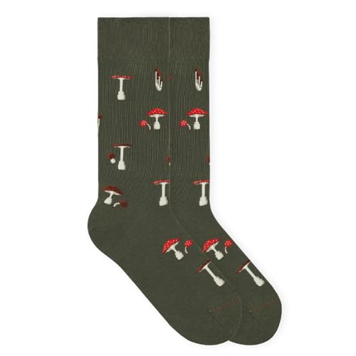 von Jungfeld - 1er Set Motiv Socken mit Mushroom Uniform Green Icon - Bunte Socken in Gr. 43-46 von von Jungfeld