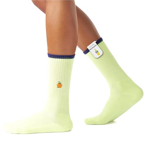 von Jungfeld - 1er Set Motiv Socken mit Orange - Light Matcha Icon - Bunte Socken in Gr. 35-38 von von Jungfeld
