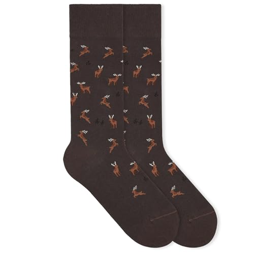 von Jungfeld - 1er Set Motiv Socken mit Reindeer Chestnut Brown Icon - Bunte Socken in Gr.35-38 von von Jungfeld