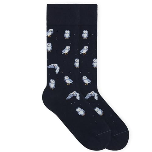 von Jungfeld - 1er Set Motiv Socken mit Snow Owl Space Blue Icon - Bunte Socken in Gr. 39-42 von von Jungfeld