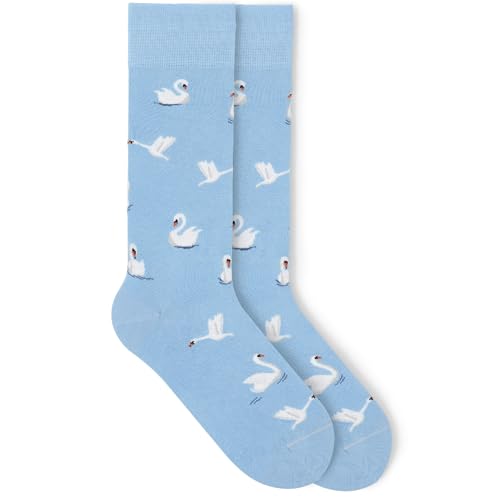 von Jungfeld - 1er Set Motiv Socken mit Swan - French Blue Icon - Bunte Socken in Gr. 39-42 von von Jungfeld