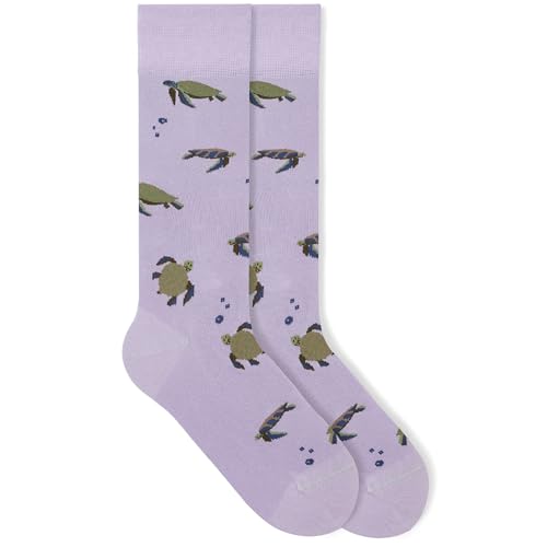 von Jungfeld - 1er Set Motiv Socken mit Turtle - Pastel Lilac Icon - Bunte Socken in Gr. 43-46 von von Jungfeld
