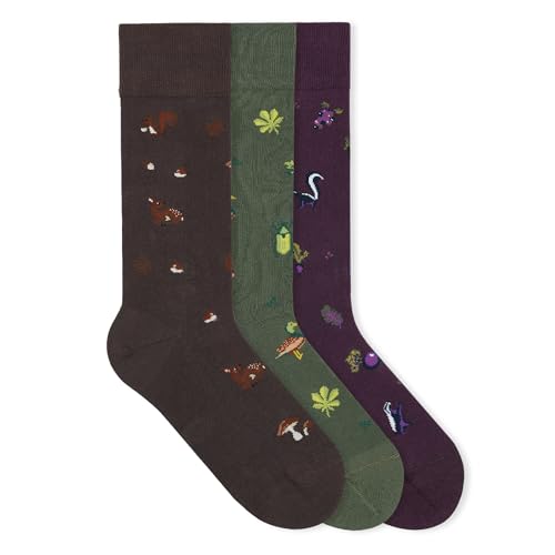 von Jungfeld - 3er Set Motiv Socken mit Forest Icon - Bunte Socken in Gr. 35-38 von von Jungfeld