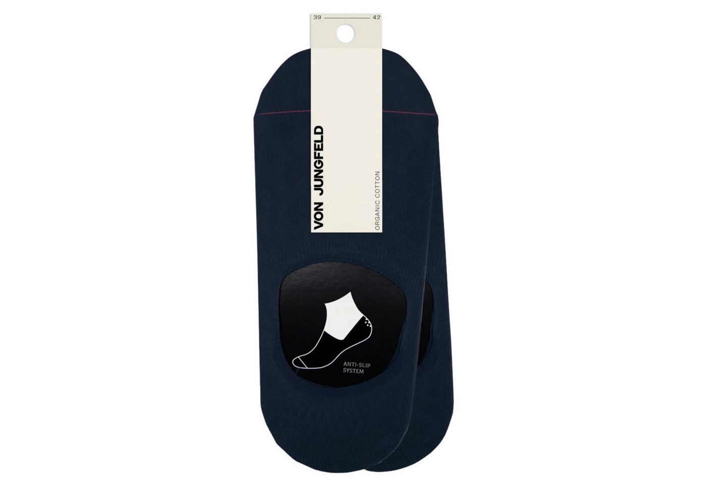 von Jungfeld Füßlinge Doppelpack Baumwoll-Mischung 35-46 Unisex (2-Paar, 2 Paar) rutschfest aus Bio-Baumwolle von von Jungfeld