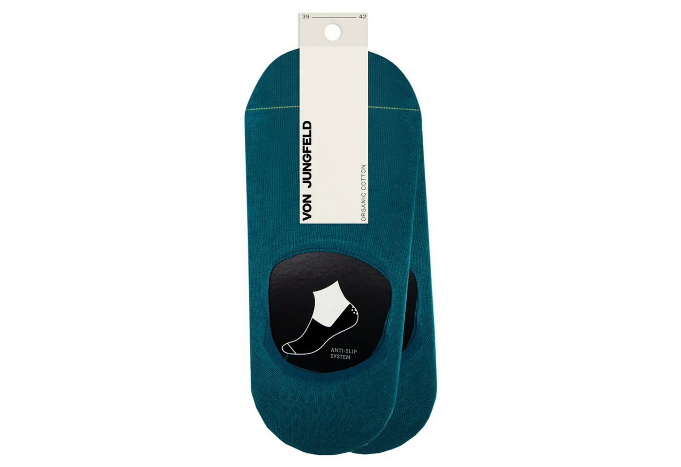 von Jungfeld Füßlinge Doppelpack Baumwoll-Mischung 35-46 Unisex (2-Paar, 2 Paar) rutschfest aus Bio-Baumwolle von von Jungfeld