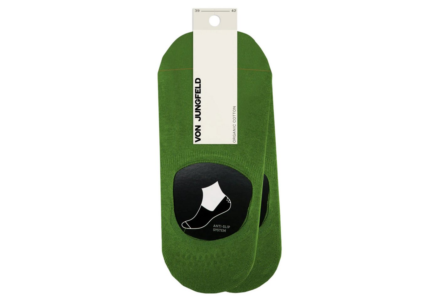 von Jungfeld Füßlinge Doppelpack Baumwoll-Mischung 35-46 Unisex (2-Paar, 2 Paar) rutschfest aus Bio-Baumwolle von von Jungfeld