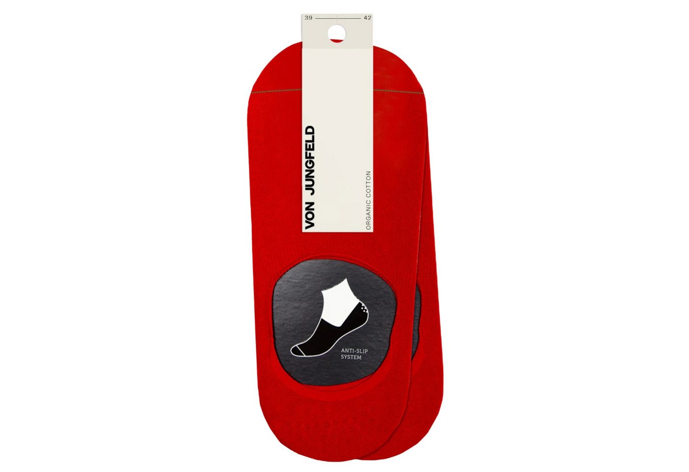 von Jungfeld Füßlinge Doppelpack Baumwoll-Mischung 35-46 Unisex (2-Paar, 2 Paar) rutschfest aus Bio-Baumwolle von von Jungfeld