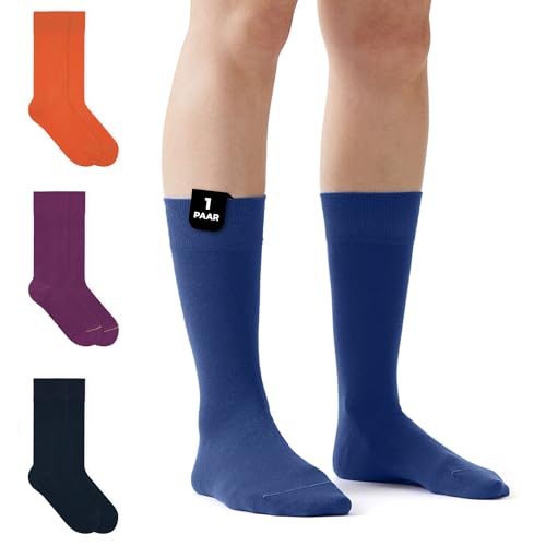 von Jungfeld - 1 Paar Herren Socken aus Bio-Baumwolle - Strumpf Herrensocken Gr. 39-41 dunkelblau von von Jungfeld