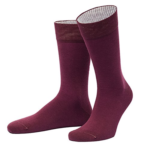 VON JUNGFELD® - 1 Paar Herren Socken aus Bio-Baumwolle - Strumpf Herrensocken Gr. 42-44 dunkelrot von VON JUNGFELD