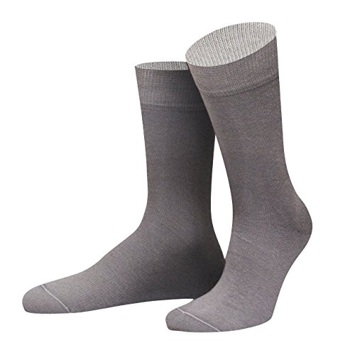 VON JUNGFELD® - 1 Paar Herren Socken aus Bio-Baumwolle - Strumpf Herrensocken Gr. 42-44 grau von VON JUNGFELD