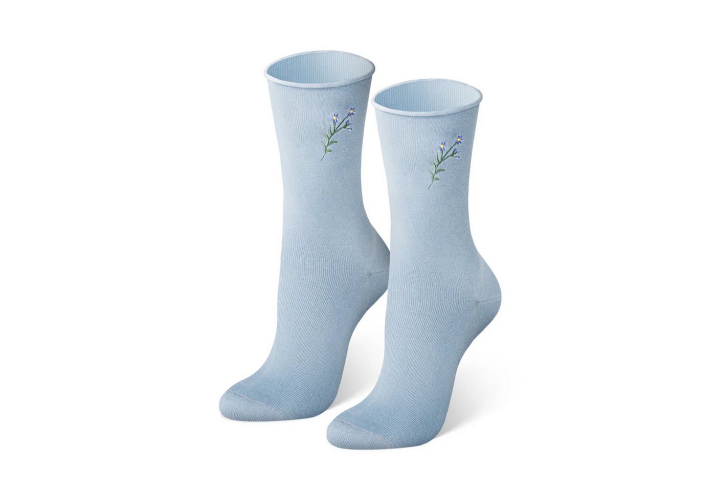 von Jungfeld Socken Blumen Bio-Baumwolle 35-46 Woman (1-Paar, 1 Paar) Einfarbige Damensocken mit Stickmotiv von von Jungfeld