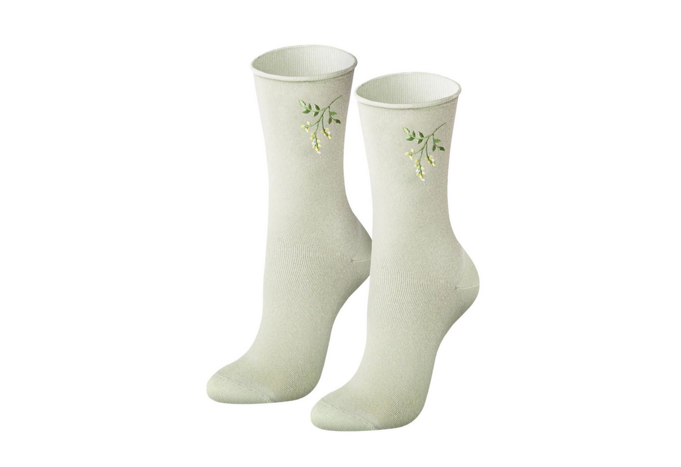 von Jungfeld Socken Blumen Bio-Baumwolle 35-46 Woman (1-Paar, 1 Paar) Einfarbige Damensocken mit Stickmotiv von von Jungfeld