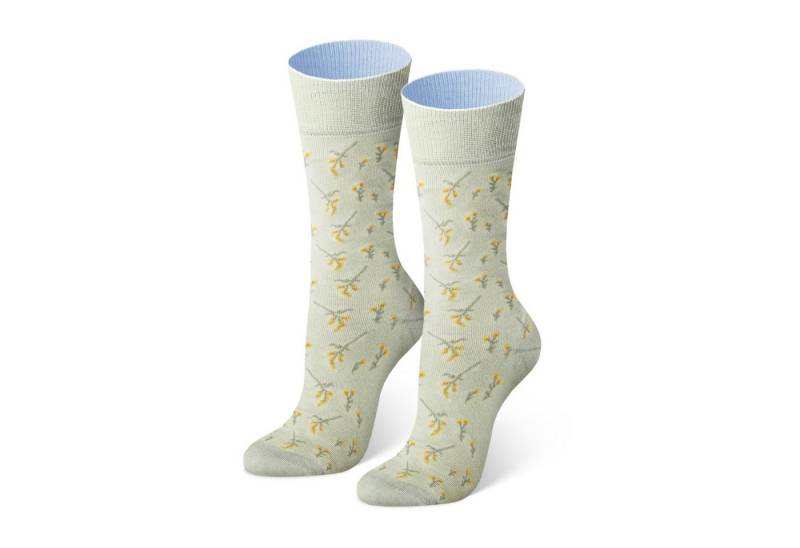 von Jungfeld Socken Blumen Bio-Baumwolle Woman (1-Paar, 1 Paar) Einfarbige Damensocken mit Stickmotiv von von Jungfeld