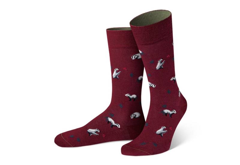 von Jungfeld Socken Dachs Icon Baumwoll-Mischung 35-46 Unisex (1-Paar, 1 Paar) Motivsocken aus Bio-Baumwolle von von Jungfeld