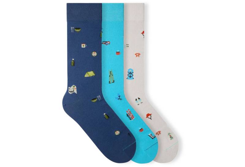 von Jungfeld Socken Signature Icons SET Baumwoll-Mischung 35-46 Unisex (3-Paar, 3 Paar) Lustige Motivsocken aus Bio-Baumwolle von von Jungfeld