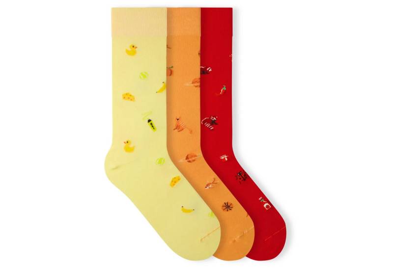 von Jungfeld Socken Signature Icons SET Baumwoll-Mischung 35-46 Unisex (3-Paar, 3 Paar) Lustige Motivsocken aus Bio-Baumwolle von von Jungfeld