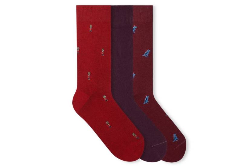 von Jungfeld Socken mit Weihnachtsmotiven Set Bio-Baumwolle 35-46 (3-Paar, 3 Paar) Weihnachtssocken aus Bio-Baumwolle für Damen & Herren von von Jungfeld