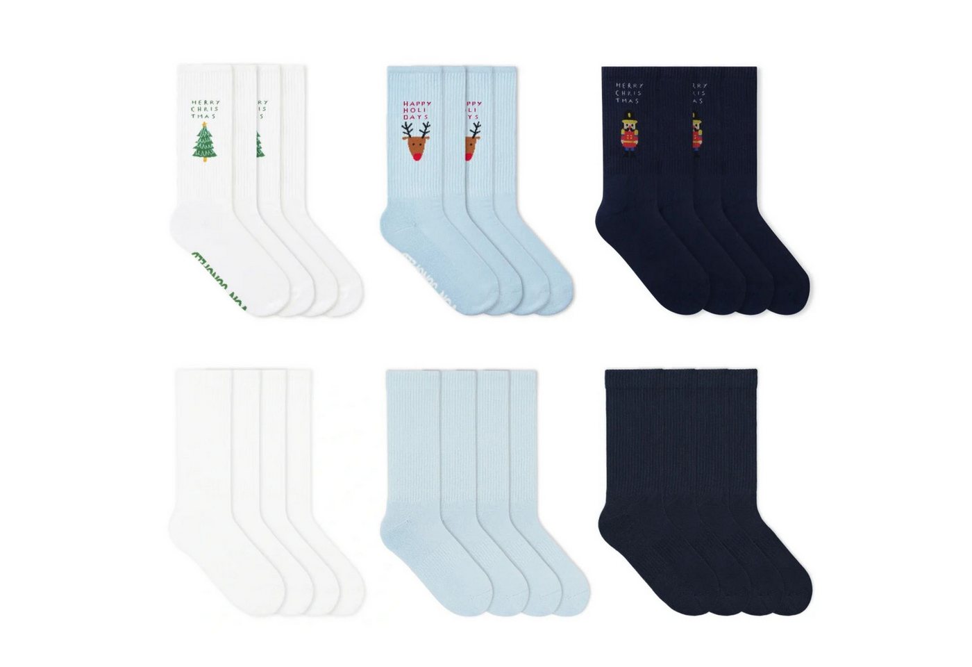 von Jungfeld Tennissocken Christmas Bundle Bio-Baumwolle 35-46 Unisex (12-Paar, 12er-Pack) Lange Sportsocken aus Bio-Baumwolle für Damen & Herren von von Jungfeld