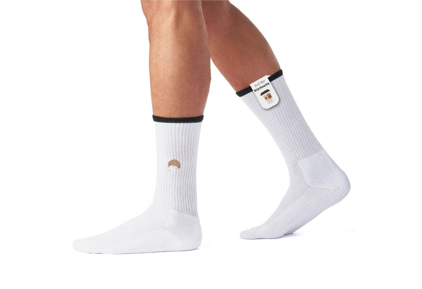 von Jungfeld Tennissocken Mix & Match Socken mit Stickmotiven (1-Paar, 1er-Pack) aus Bio-Baumwolle für Damen und Herren von von Jungfeld