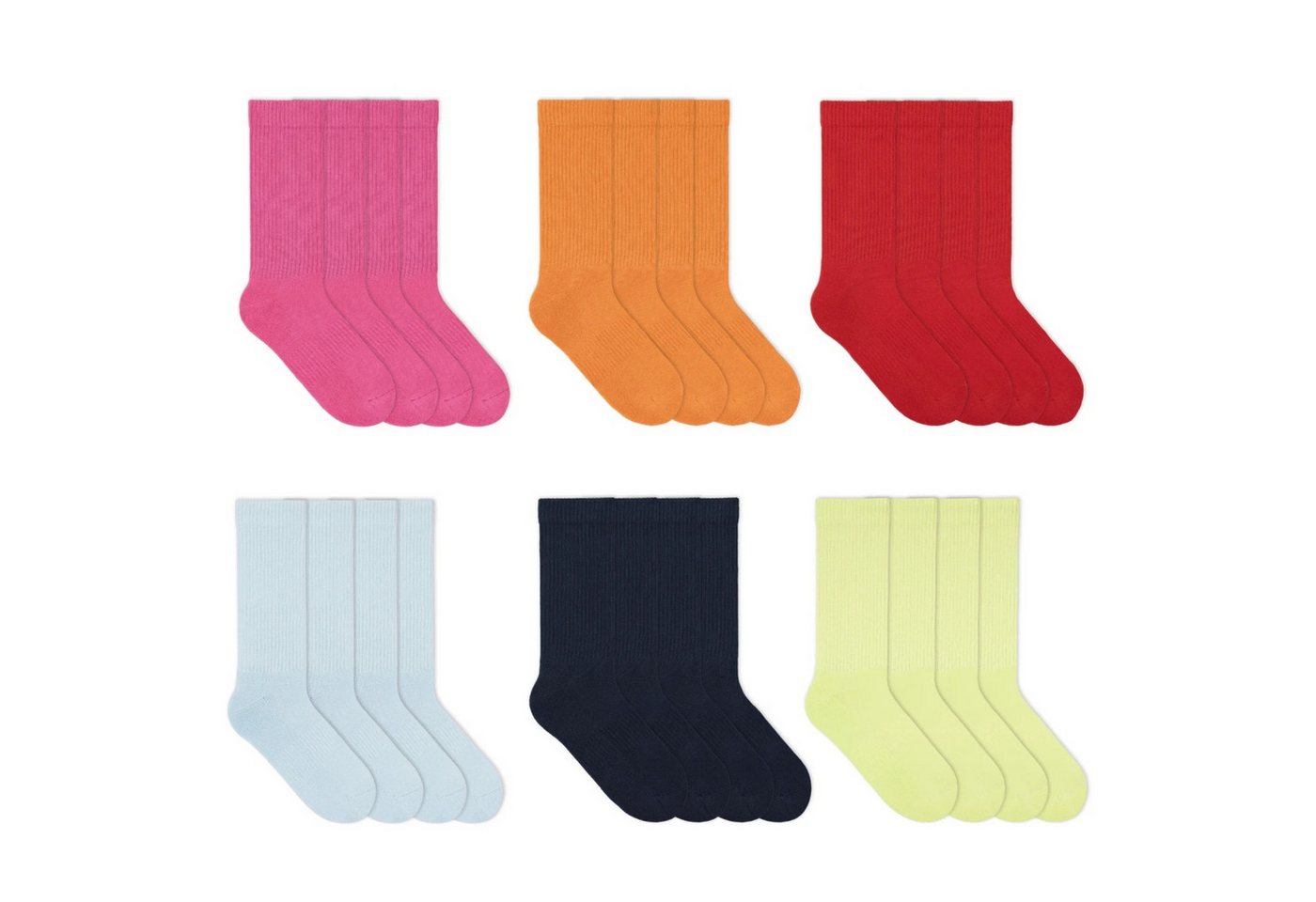 von Jungfeld Tennissocken SET hohe Sportsocken für Damen & Herren aus Bio-Baumwolle (12er-Pack) verstärkte Ferse & Fußsohle, Bio-Baumwolle von von Jungfeld