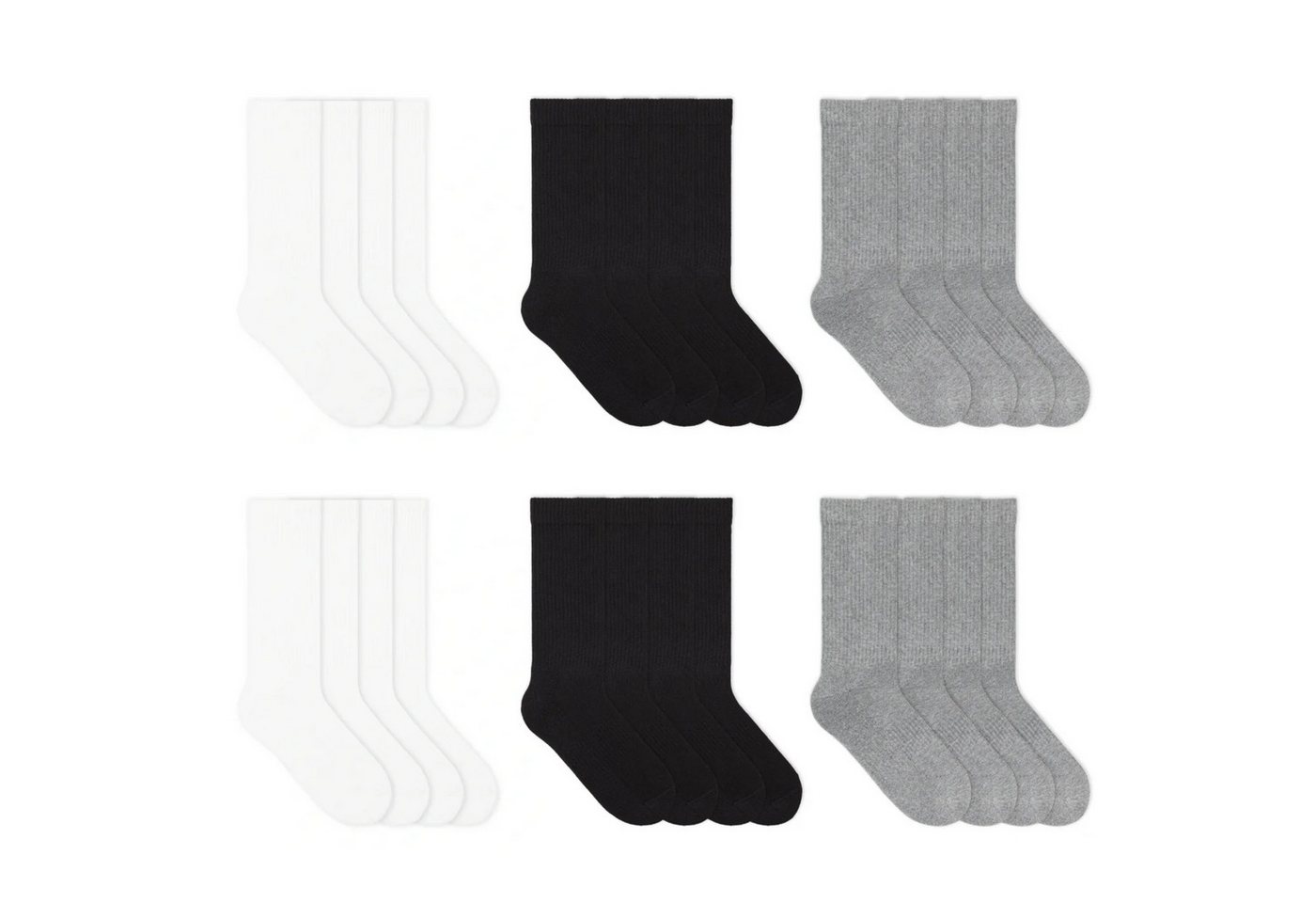 von Jungfeld Tennissocken SET hohe Sportsocken für Damen & Herren aus Bio-Baumwolle (12er-Pack) verstärkte Ferse & Fußsohle, Bio-Baumwolle von von Jungfeld