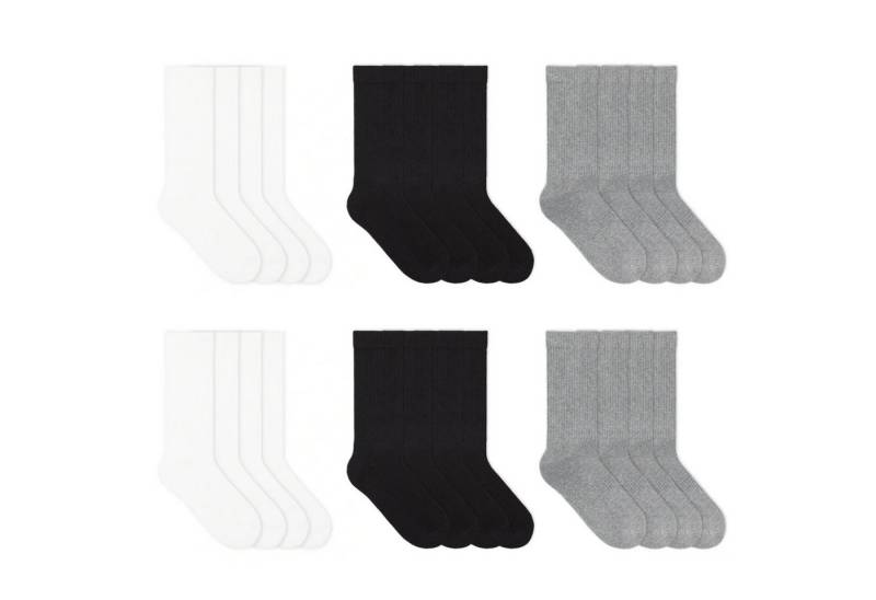 von Jungfeld Tennissocken SET hohe Sportsocken für Damen & Herren aus Bio-Baumwolle (12er-Pack) verstärkte Ferse & Fußsohle, Bio-Baumwolle von von Jungfeld