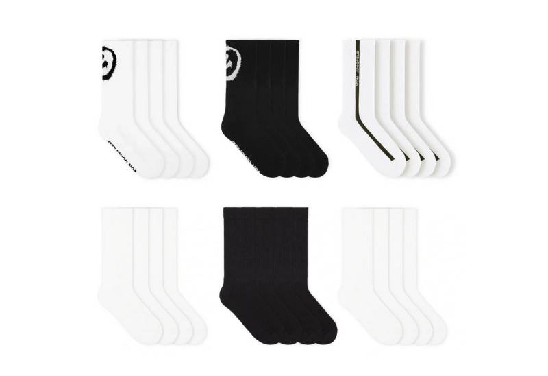 von Jungfeld Tennissocken Smiley + Classic Bundle Bio-Baumwolle 35-46 Unisex (12-Paar, 12er-Pack) verstärkte Ferse & Fußsohle, Bio-Baumwolle von von Jungfeld