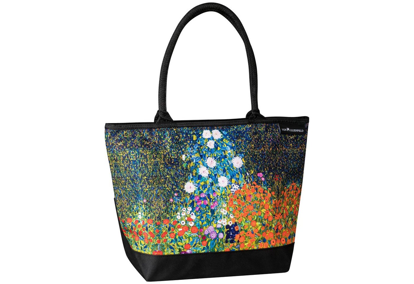 von Lilienfeld Handtasche Tasche mit Kunstmotiv Gustav Klimt Bauerngarten Shopper, Kunstdruck auf der Vorderseite von von Lilienfeld