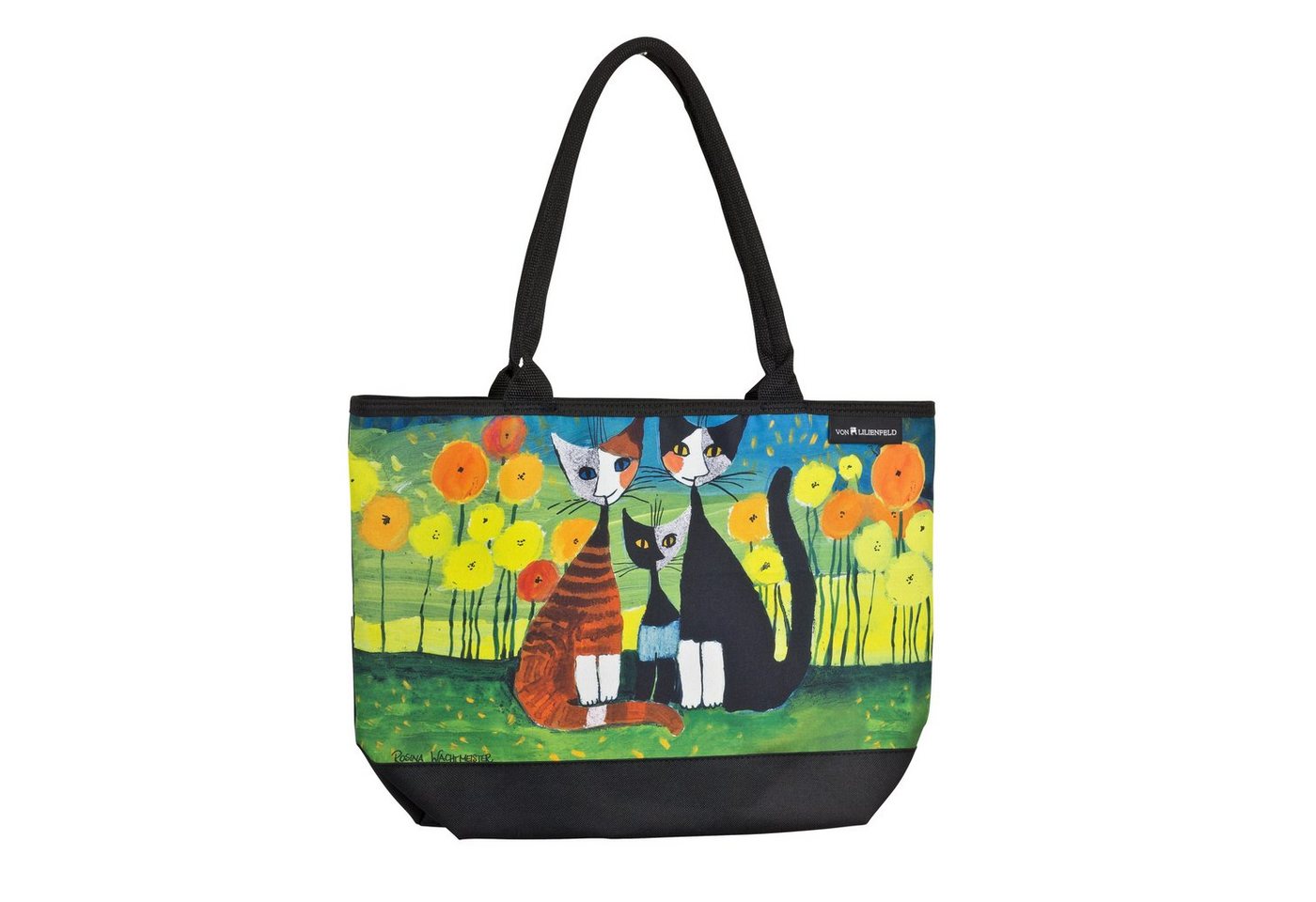 von Lilienfeld Handtasche VON LILIENFELD Handtasche Damen Kunst Katzen Motiv Rosina Wachtmeister All Together Shopper Maße L42 x H30 x T15 cm Strandtasche Henkeltasche Büro von von Lilienfeld