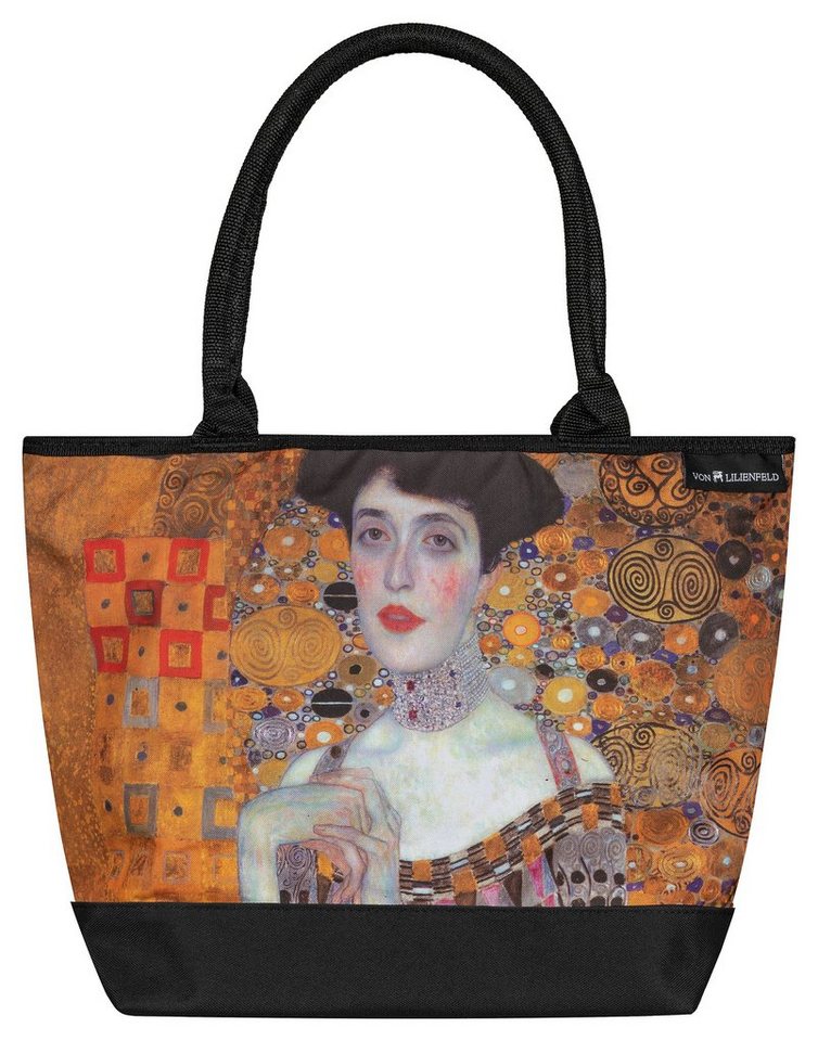 von Lilienfeld Handtasche Tasche mit Kunstmotiv Gustav Klimt Adele Shopper, Kunstdruck auf der Vorderseite von von Lilienfeld