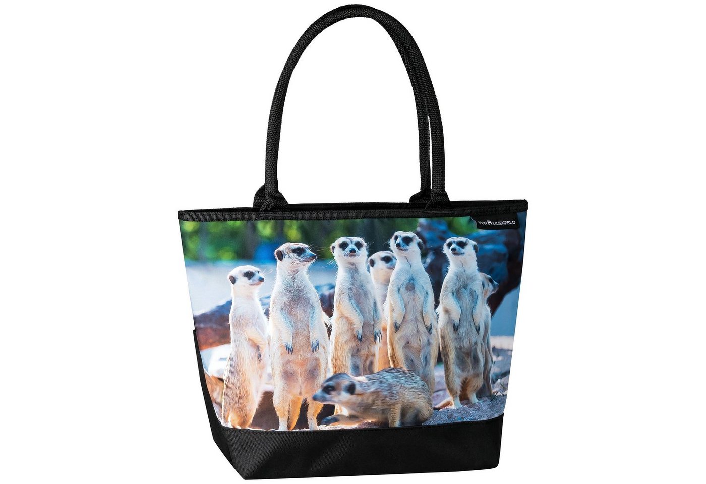 von Lilienfeld Handtasche Shopper mit Motivdruck Erdmännchen Surikate Tasche, Tiermotiv von von Lilienfeld