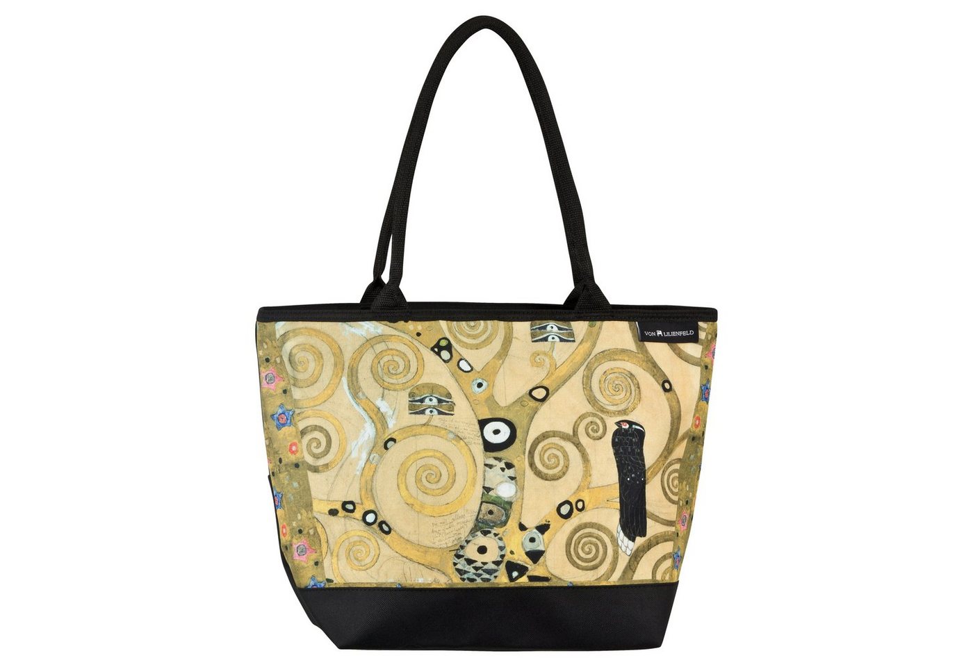 von Lilienfeld Handtasche Tasche mit Kunstmotiv Gustav Klimt Lebensbaum Shopper, Kunstdruck auf der Vorderseite von von Lilienfeld