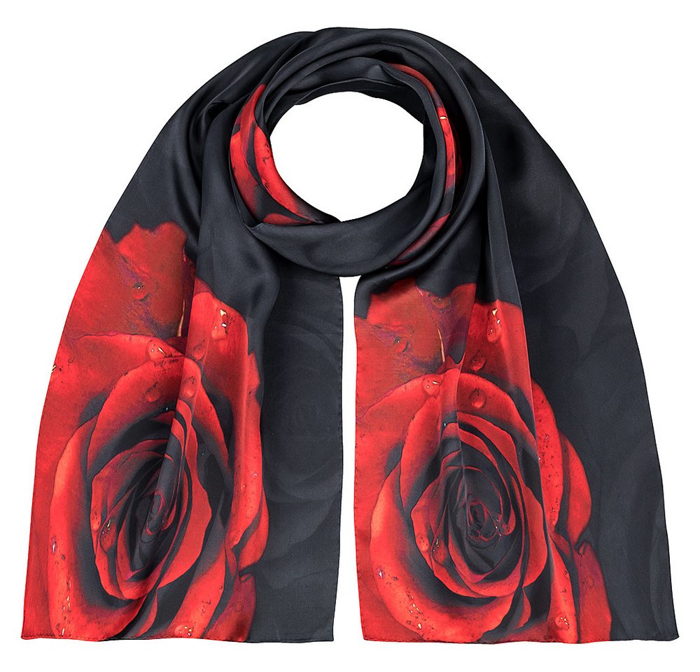 von Lilienfeld Seidenschal Schal 100% Seide Rosen Blüte 172 x 42 cm, Blumendruck von von Lilienfeld