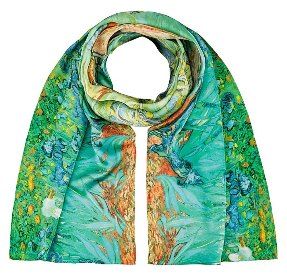 von Lilienfeld Seidenschal Schal 100% Seide Vincent van Gogh: Iris Blumen Kunst Motiv 172 x 42 cm, Tierdruck von von Lilienfeld