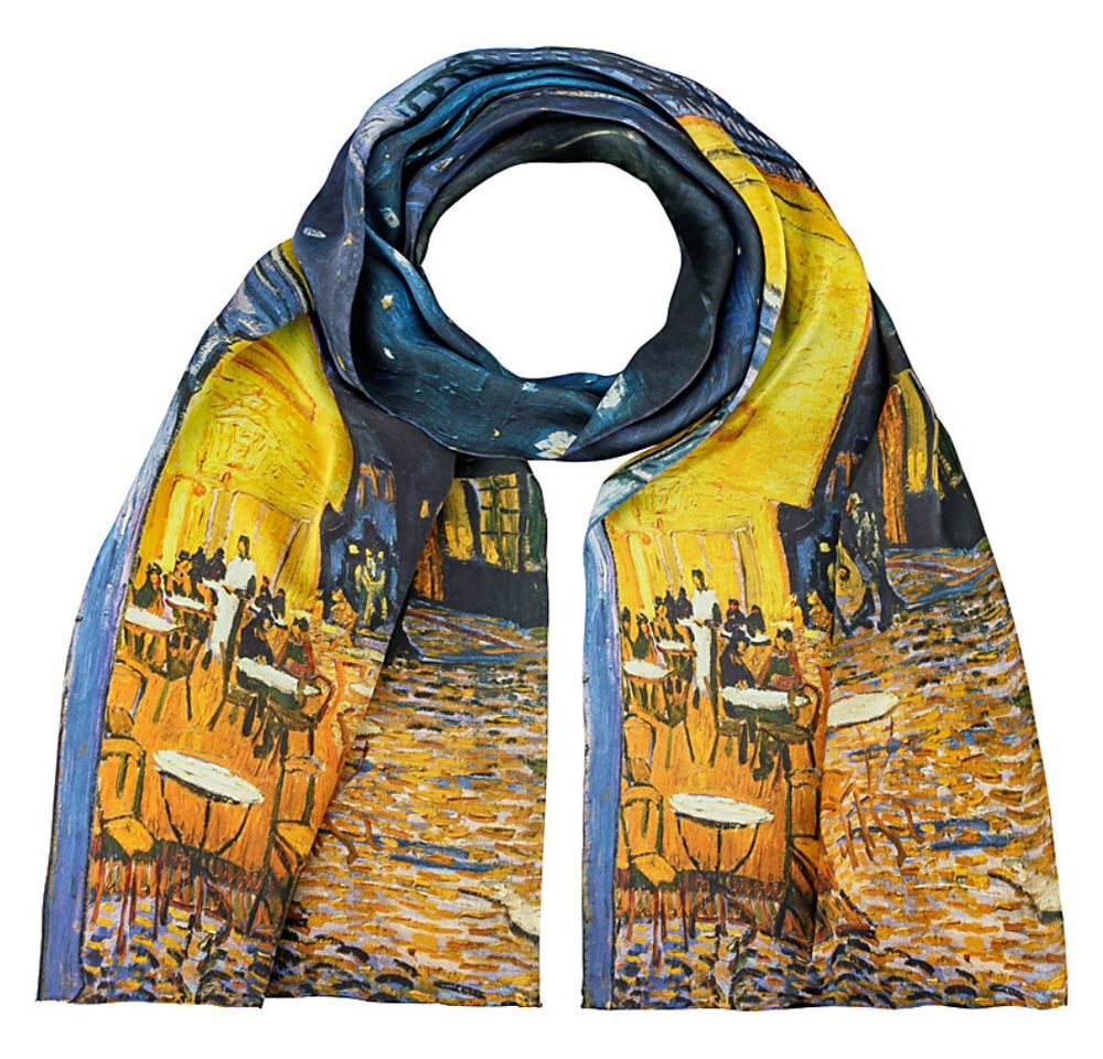 von Lilienfeld Seidenschal Schal 100% Seide Vincent van Gogh: Nachtcafé 172 x 42 cm, Kunstdruck von von Lilienfeld