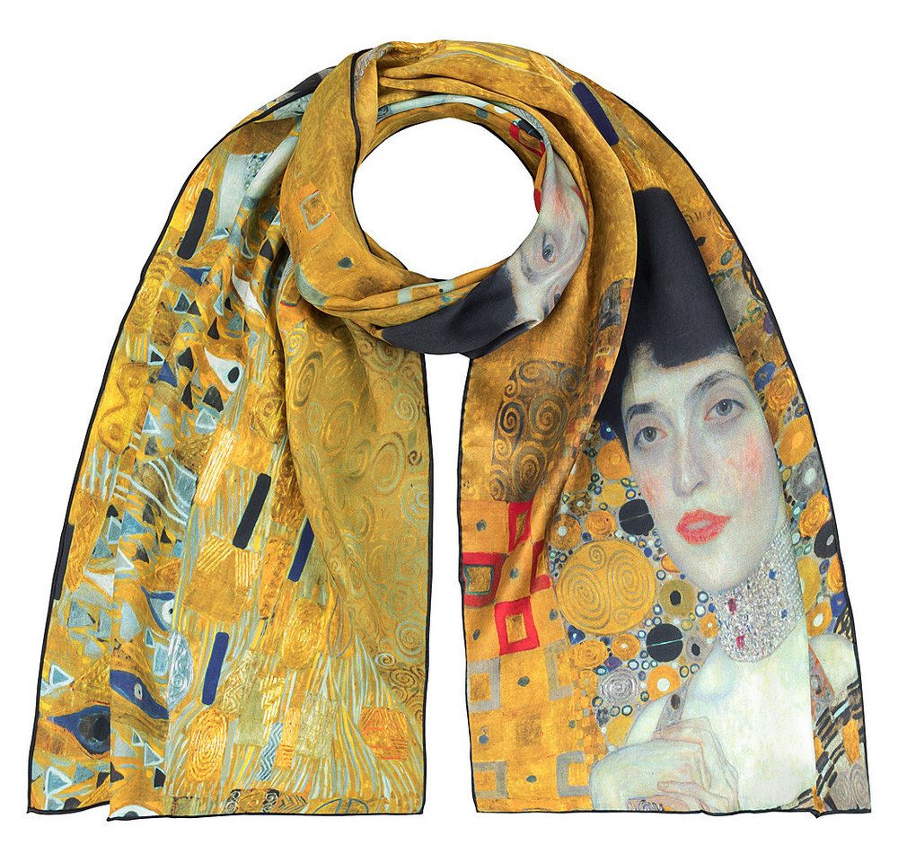 von Lilienfeld Seidenschal VON LILIENFELD 100% Seide Gustav Klimt: Adele 172 x 42 cm, Motivdruck von von Lilienfeld