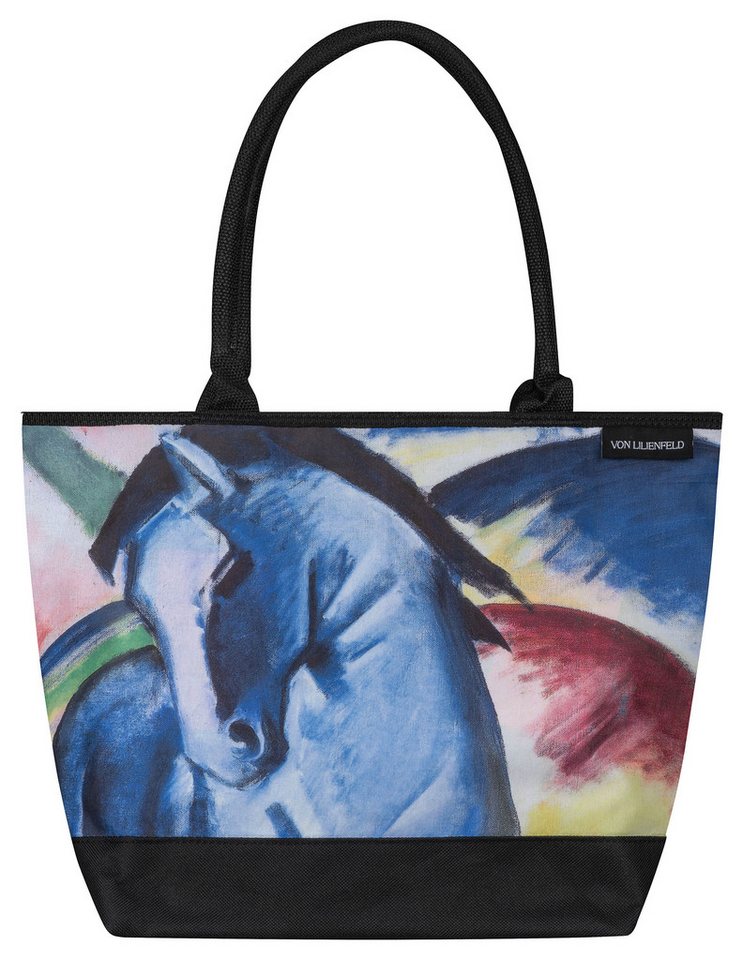 von Lilienfeld Shopper Tasche Franz Marc Blaues Pferd Maße L42 x H30 x T15 cm, Motivdruck auf der Vorderseite von von Lilienfeld
