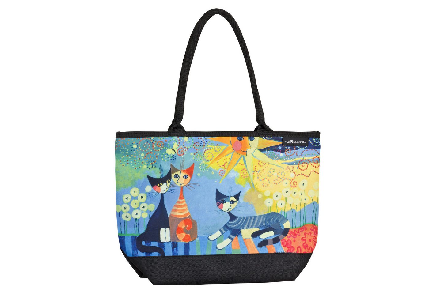 von Lilienfeld Shopper Tasche Kunst Rosina Wachtmeister Dolce Vita Maße L42 x H30 x T15 cm, Motivdruck auf der Vorderseite von von Lilienfeld