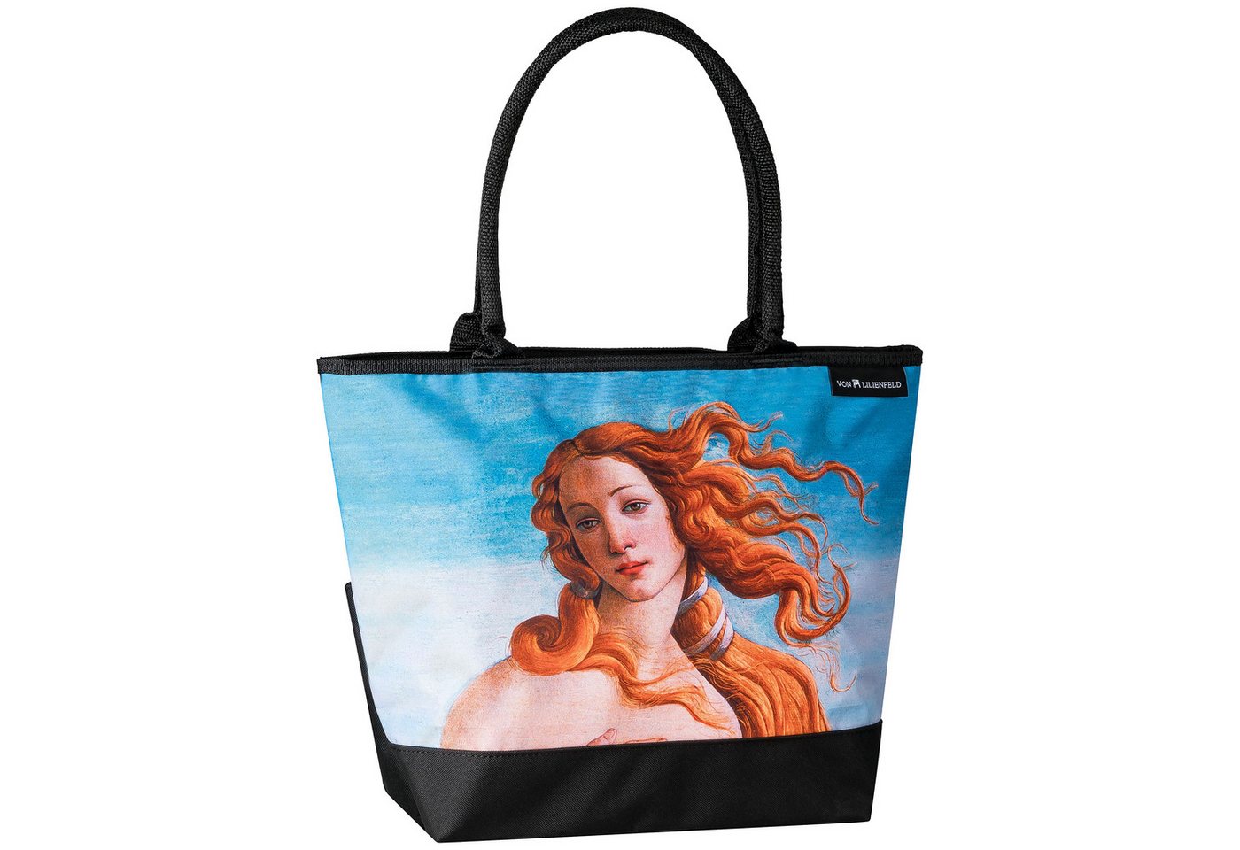 von Lilienfeld Shopper Tasche Sandro Botticelli Geburt der Venus Maße L42 x H30 x T15 cm, Motivdruck auf der Vorderseite von von Lilienfeld